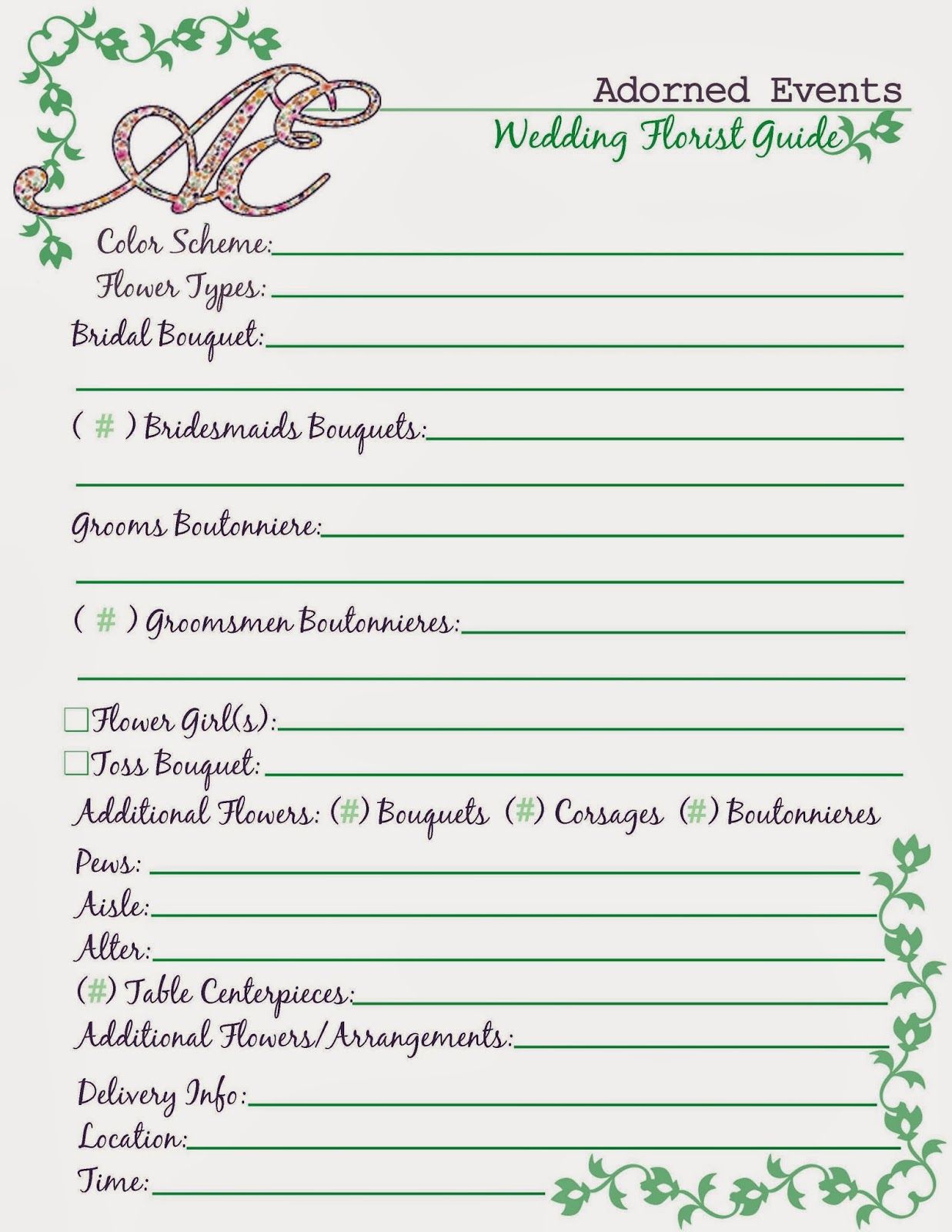 download these helpful wedding planning printouts for free