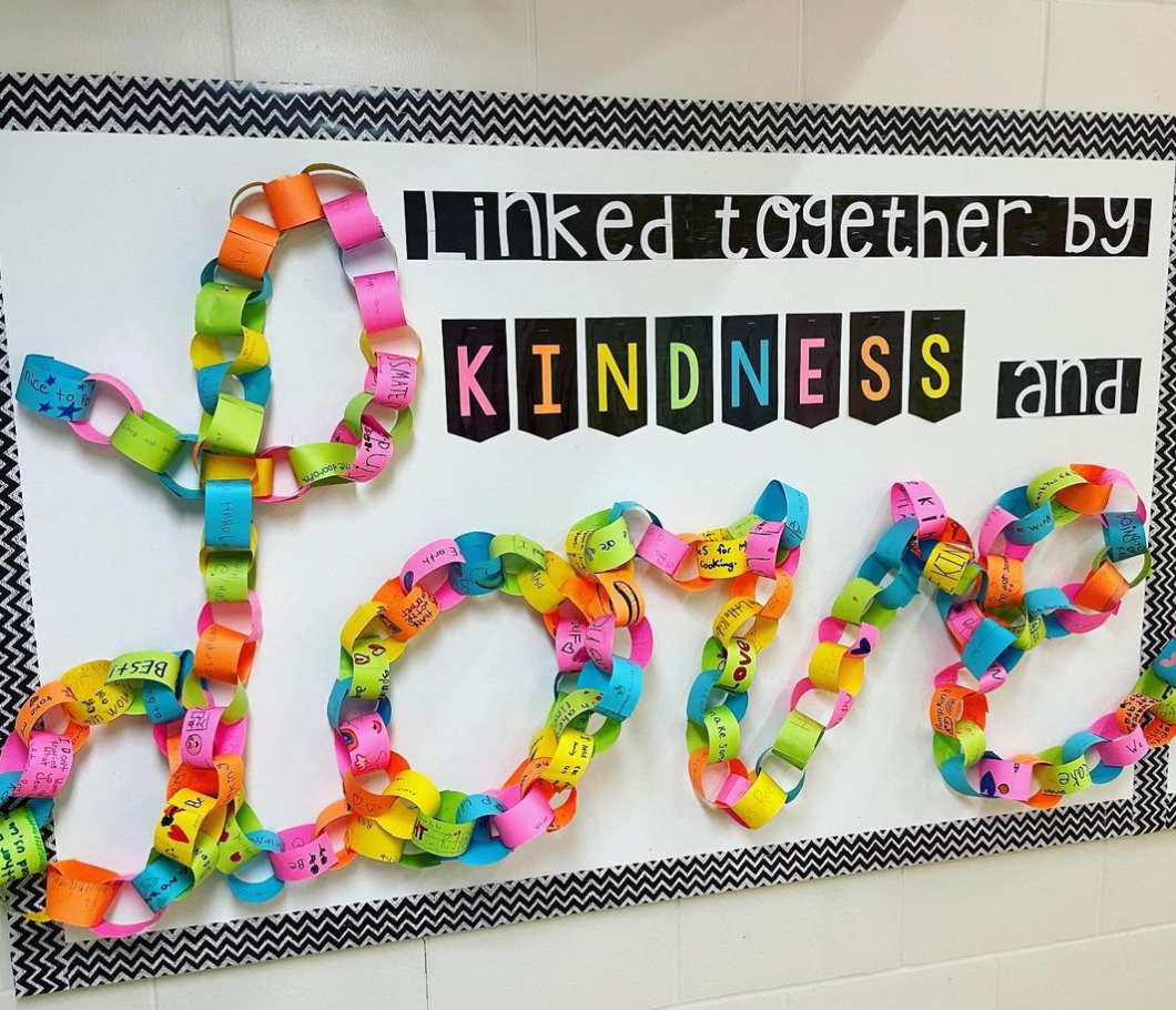 A Bulletin Board With The Word Love Spelled Out In Different Colors And A Bulletin Board With The Word Love Spelled Out In Different Colors And
