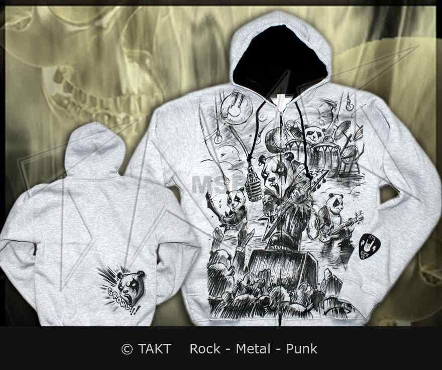 Mikina se zipem Metal Pandas All Print Grey All Print, Punk, Graphic Sweatshirt, Zip, Sweatshirts, Metal, Fashion, Pandas, Moda