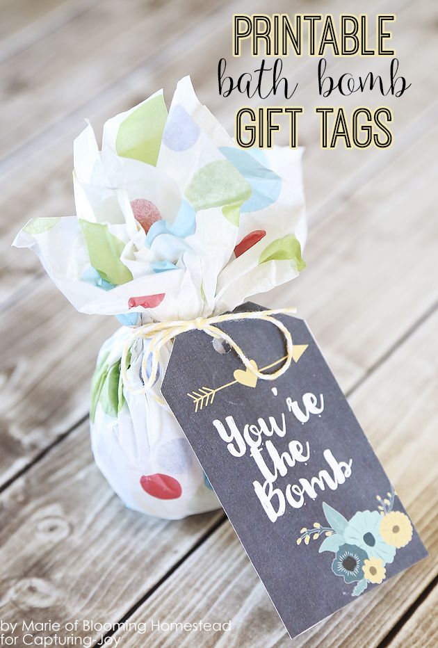 printable bath bomb gift