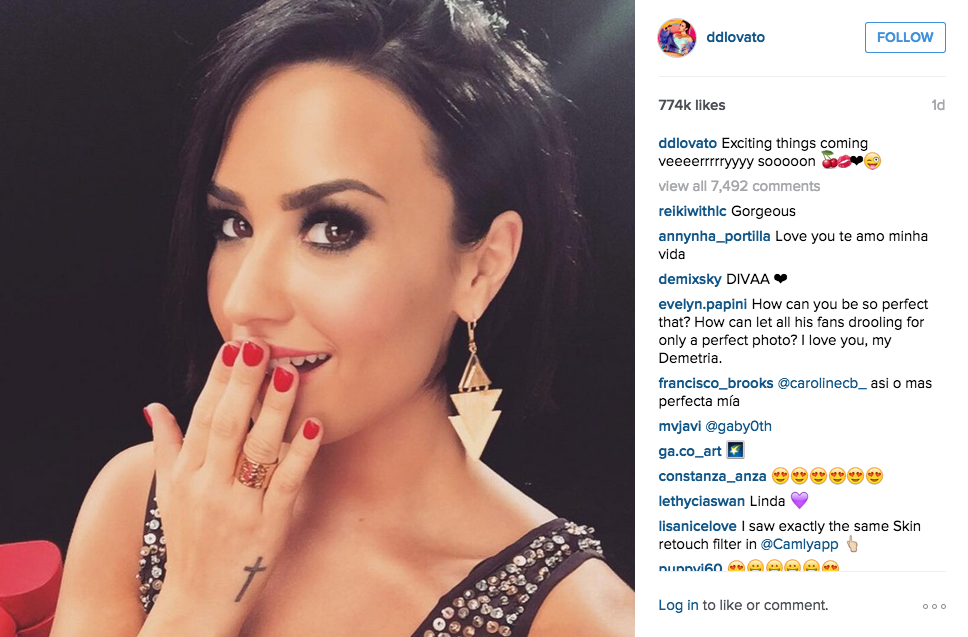 Demi Lovato Wearing Earrings Ring By Charles Albert Posted Demi Lovato Wearing Earrings Ring By Charles Albert Posted This On Her Instagram Page Charlesalbert Demilavto Gold Alchemia