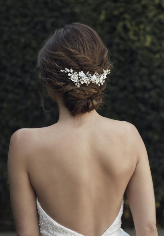 FONTAINE | silver floral bridal headpiece - TANIA MARAS | bespoke wedding headpi...