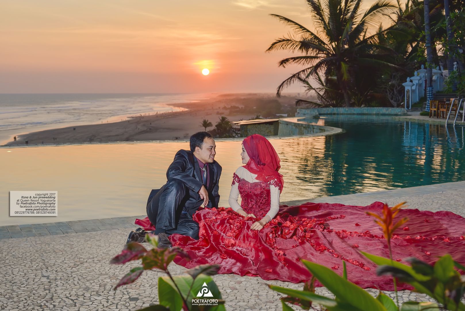 27 Foto Prewedding Outdoor dg Gaun Muslimah Hijab di Queen Resort Jogja