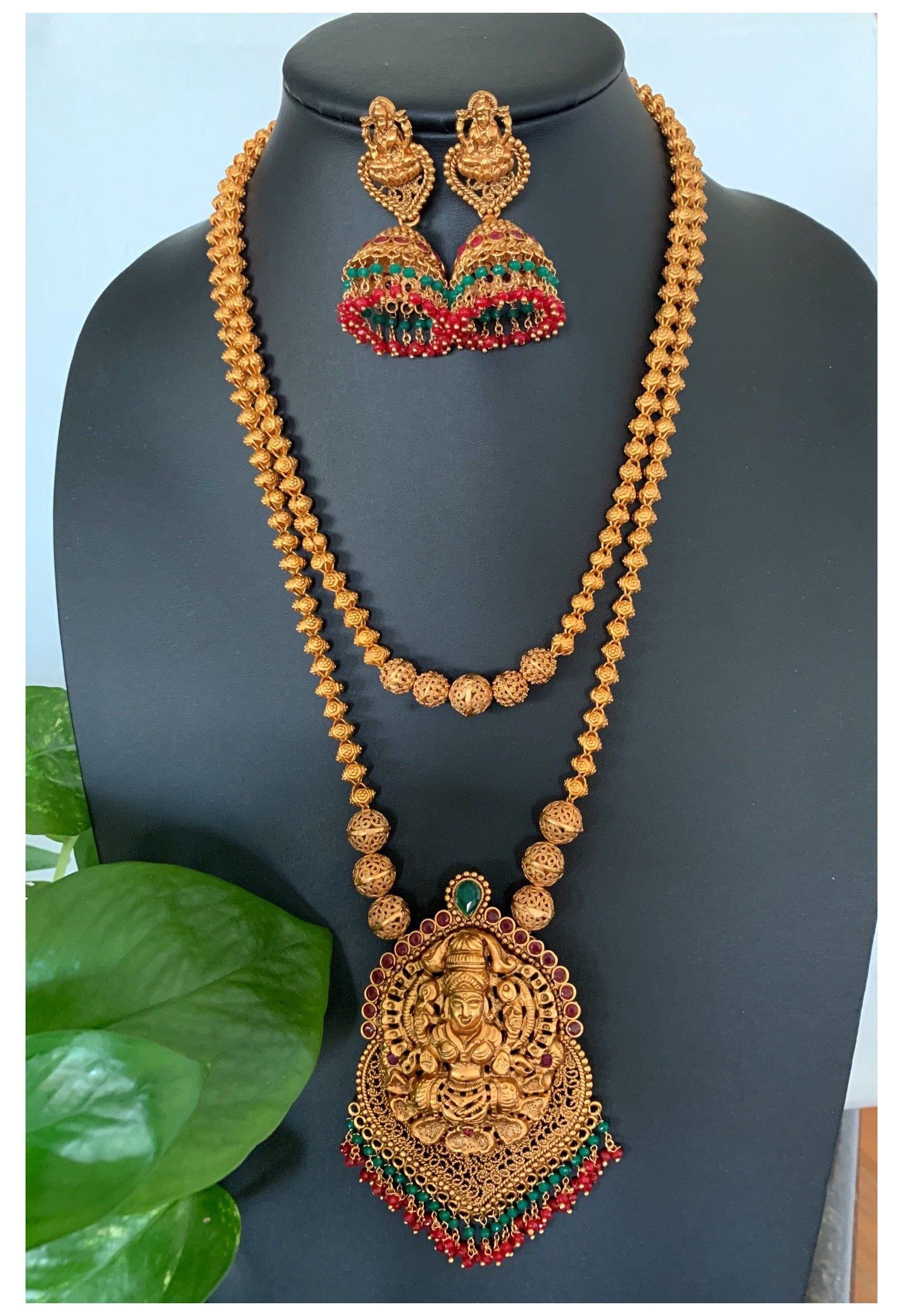 AZVJNS002-ABL Vintage Antique Gold Finish Necklace Set AZVJNS002-ABL Vintage Antique Gold Finish Necklace Set