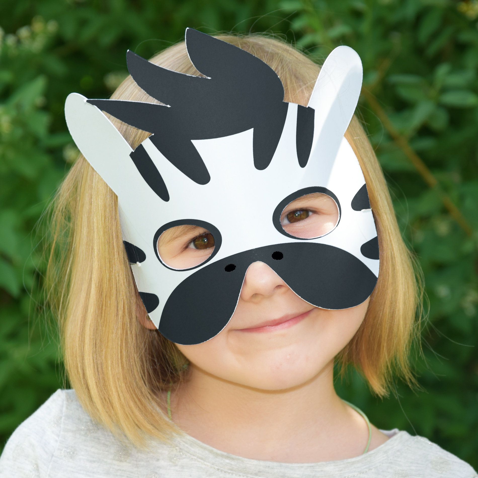 zebra printable mask universal size zoo animal mask paper etsy
