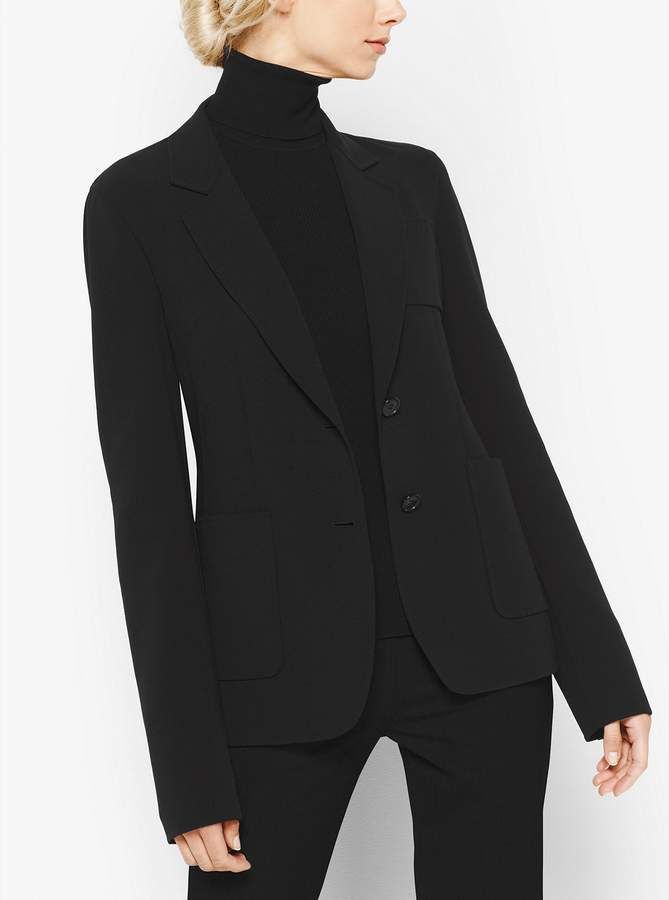 Michael Kors Patch Pocket Stretch Wool Crepe Blazer | Crepe Michael Kors Patch Pocket Stretch Wool Crepe Blazer | Crepe