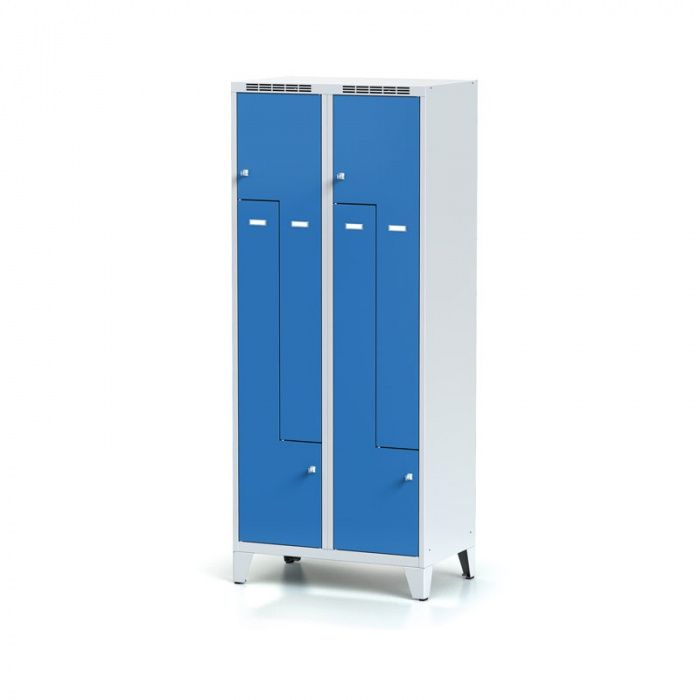Metal wardrobe made on legs, blue door, cylindrical made …