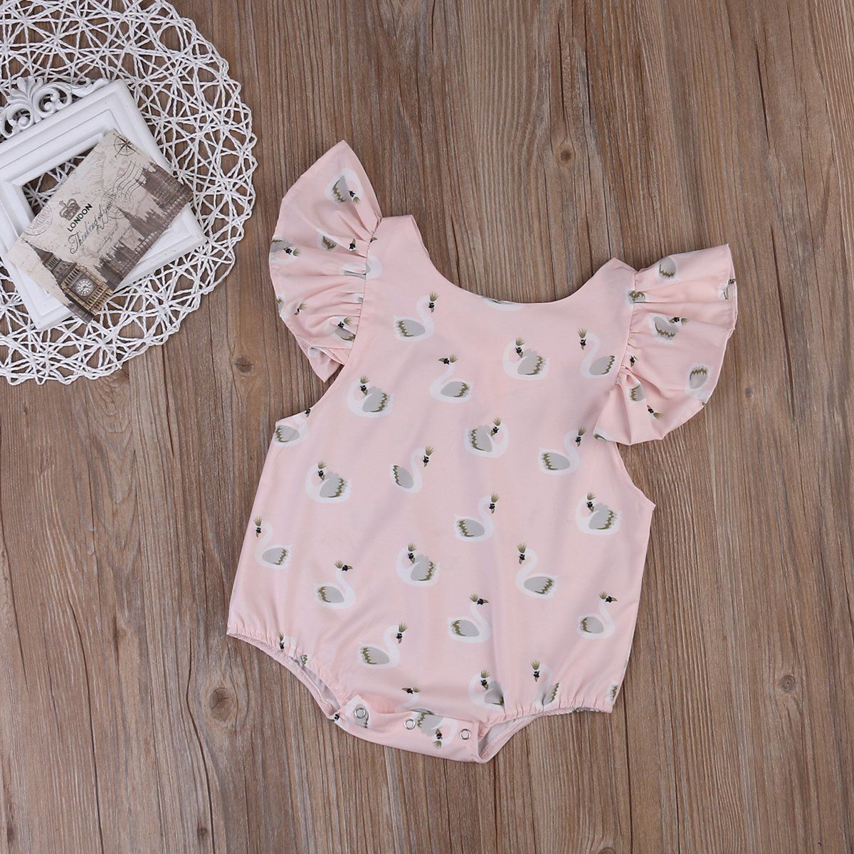 Newborn Infant Baby Girls Summer Romper Fly Sleeve Jumpsuit Floral Bodysuit Clothes Outfits