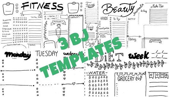DIET fitness beauty 3 bullet journal printable starter kit daily planner agenda templates journaling plan notebook download lasoffittadiste Daily Agenda Planner, Plan Planner, Notebook Planner, Journal Planner, Life Planner, Journal Notebook, Daily Planners, Agenda Organizer, Notebook Organization