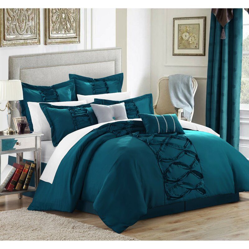 Willa Arlo Interiors Caterina 12 Piece Comforter Set Reviews Wayfair Teal Bedding Comforter Sets Teal Bedding Sets