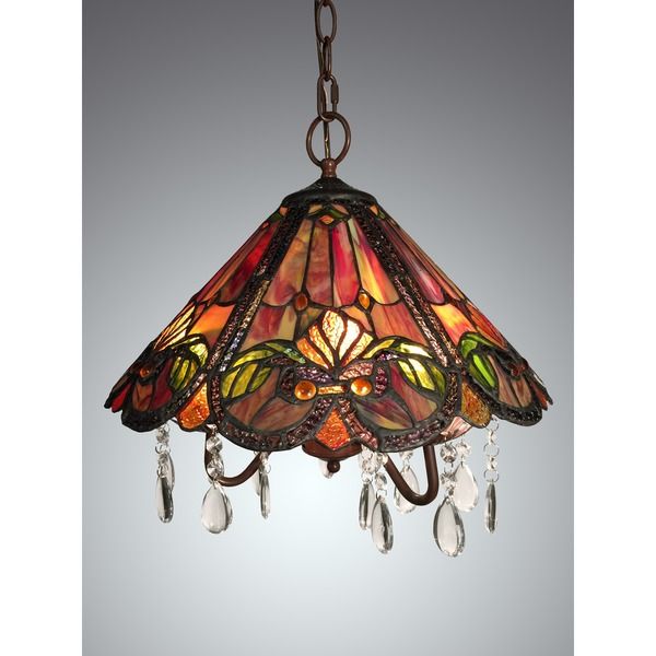 ameria 3 light red tiffany style hanging lamp lighting pinterest