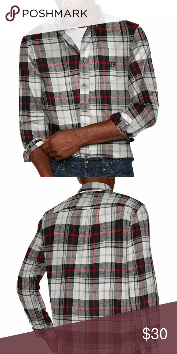 Chaps Mens Classic Fit Long Sleeve Performance Flannel Shirt
