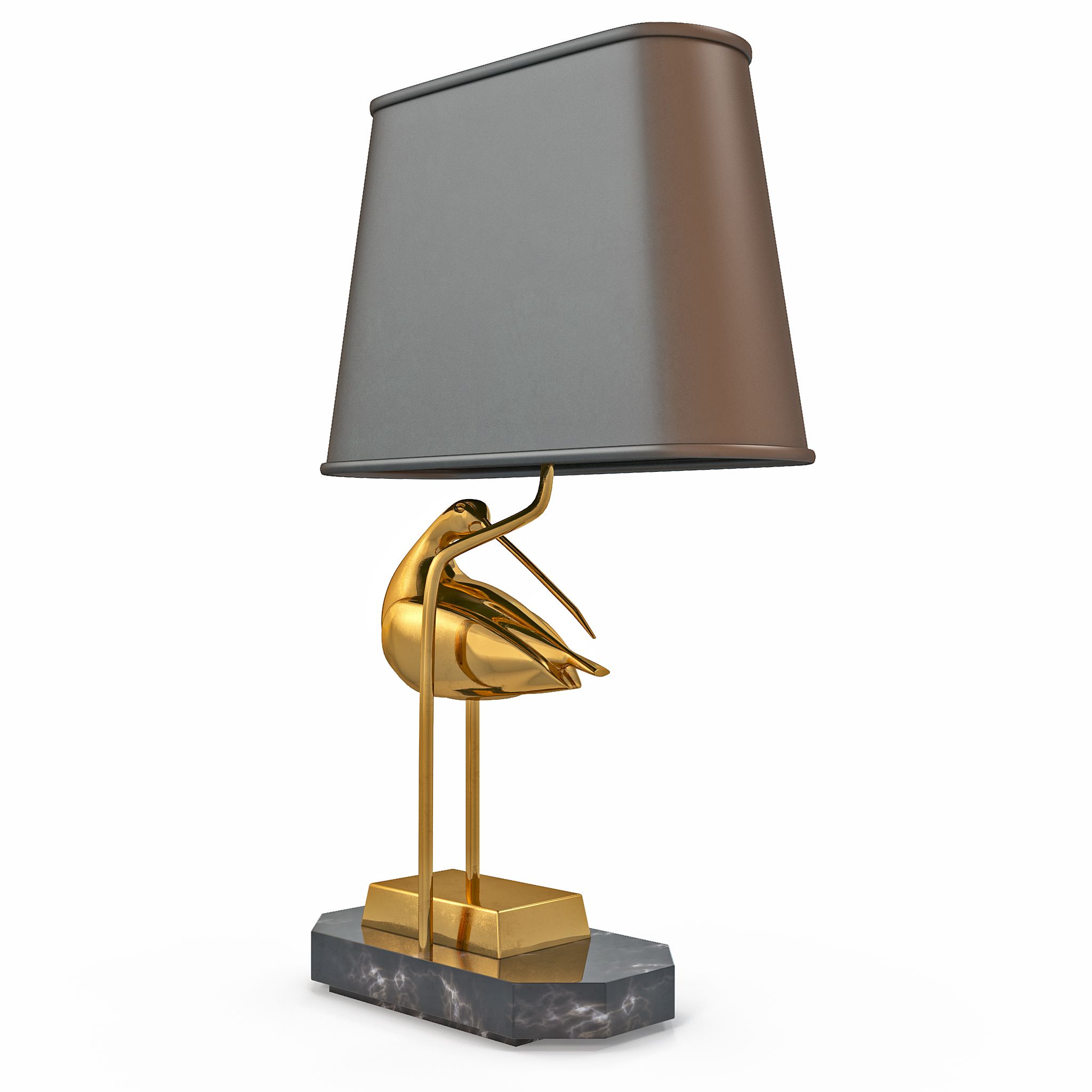Table Lamp With A Bird From Brass Table Lamp With A Bird From Brass, Lamps With Birds On Shaders
