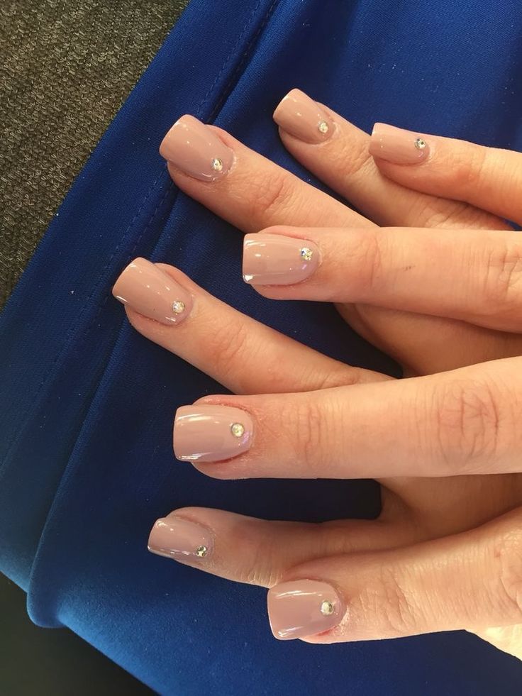 Light Natural Brown Nail Design Ideas Short Square Acrylic Nails Neutral Nails Acrylic Square Acrylic Nails