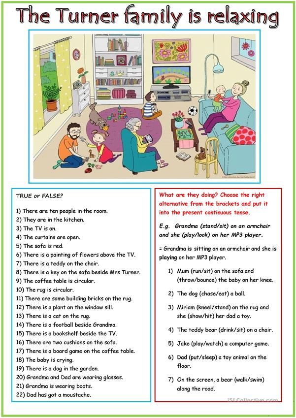 Picture description exercise Picture story for kids, Classroom