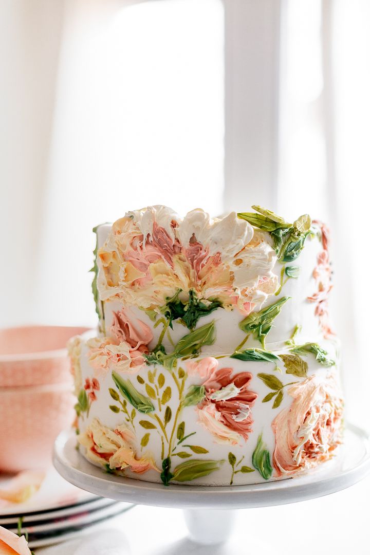 Painted Buttercream Spring Carrot Cake