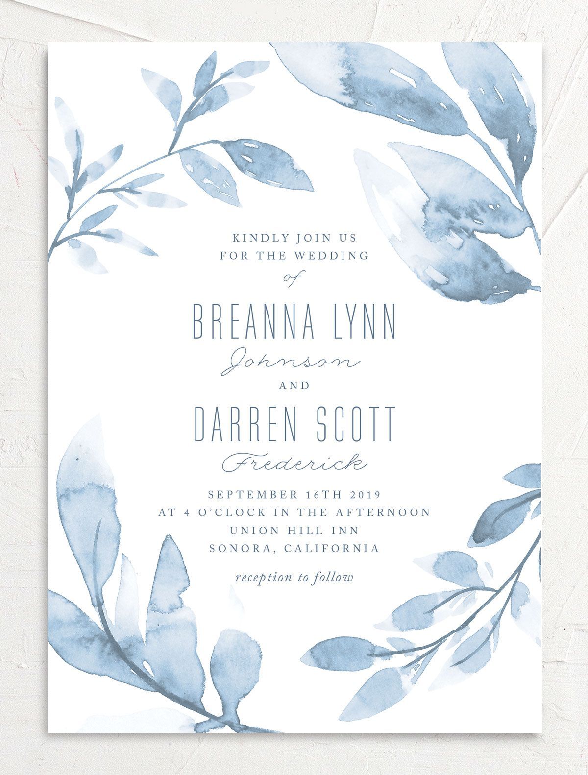 Painted Leaves Wedding Invitations Elli Watercolor Wedding Invitations Wedding Card Design Wedding Cards