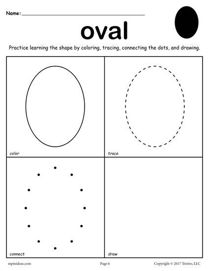 12 shapes worksheets color trace connect draw pinterest