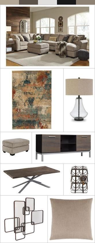Stylyze Styleboard | A contemporary recreational room styled with warm cozy colo..., #colo #...