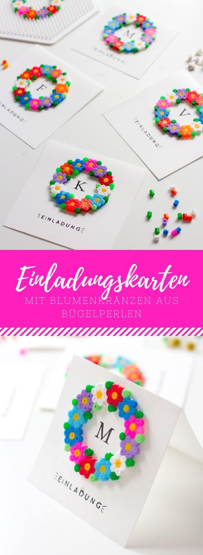 Einladungskarten oder Grußkarten mit Bügelperlen Einladungskarten oder ...