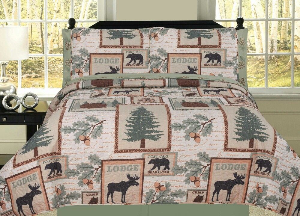 Mountain Lodge bedding Rustic bedding, Rustic lodge