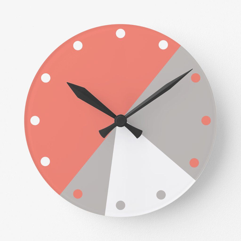 CORAL Gray White Abstract Modern Geometric Decor Round Clock Gender: unisex. Age Group: adult. Diy Clock Wall, Large Wall Clock, Round Wall Clocks, Modern Geometric Decor, Modern Wall, Wood Clocks, Round Decor, Gifts For Office, Handmade Home Decor