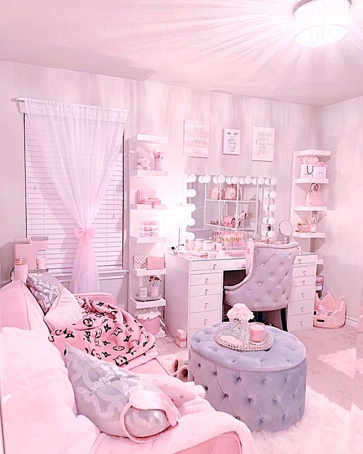 Incredible play of pink color and half-tones create the sense of comfort and cozyness. The best bedroom interior decoration for every girl. #boudoir #furniture #style #vanity Pink Room Decor, Beauty Room Decor, Cute Bedroom Decor, Bedroom Decor For Teen Girls, Room Makeover Bedroom, Girly Room, Girl Bedroom Designs, Room Ideas Bedroom, Bedroom Interior