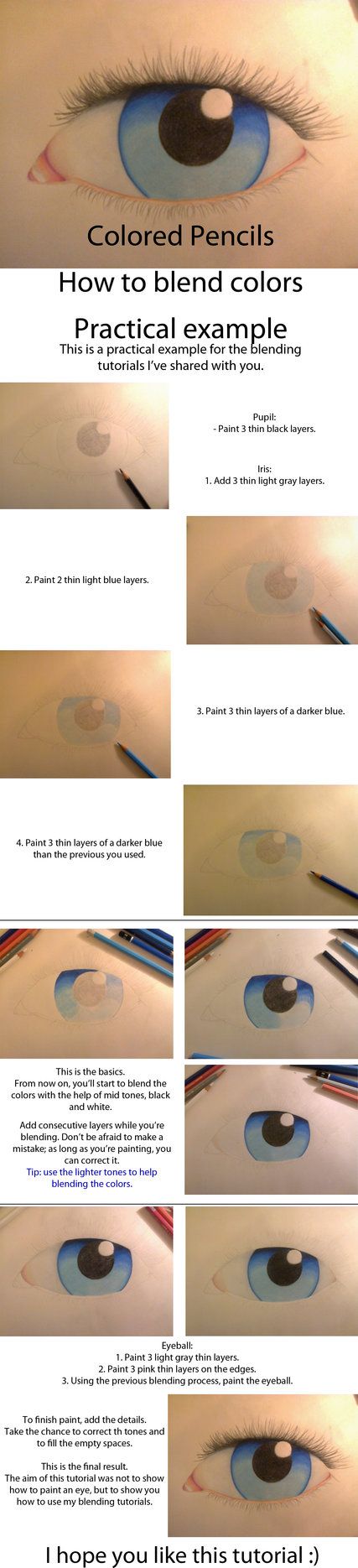 Colored Pencils Blending Tutorial Example by S