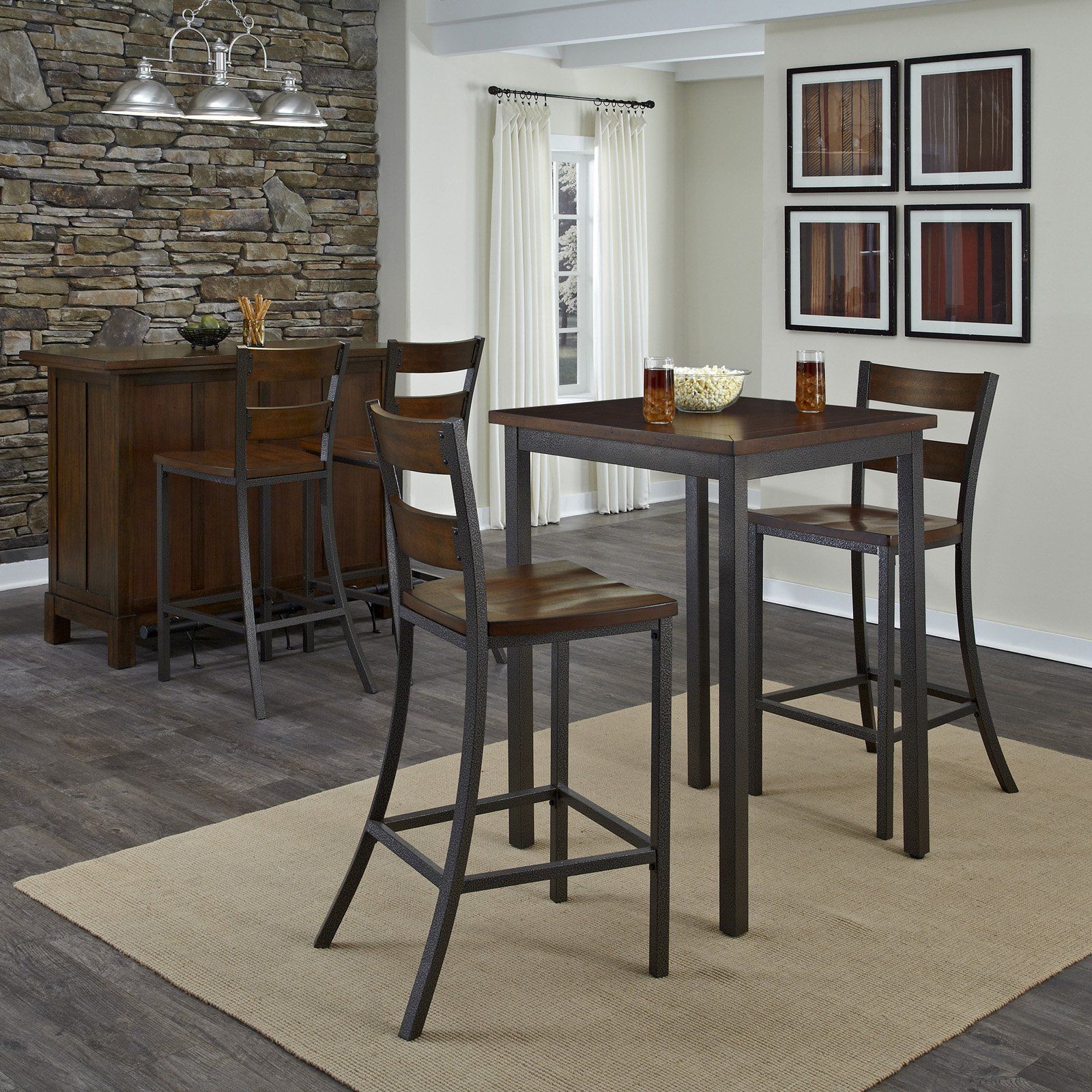 Home Styles Cabin Creek 3 Piece Square Pub Table Set Just Right Home Styles Cabin Creek 3 Piece Square Pub Table Set Just Right For Your This Has Bold