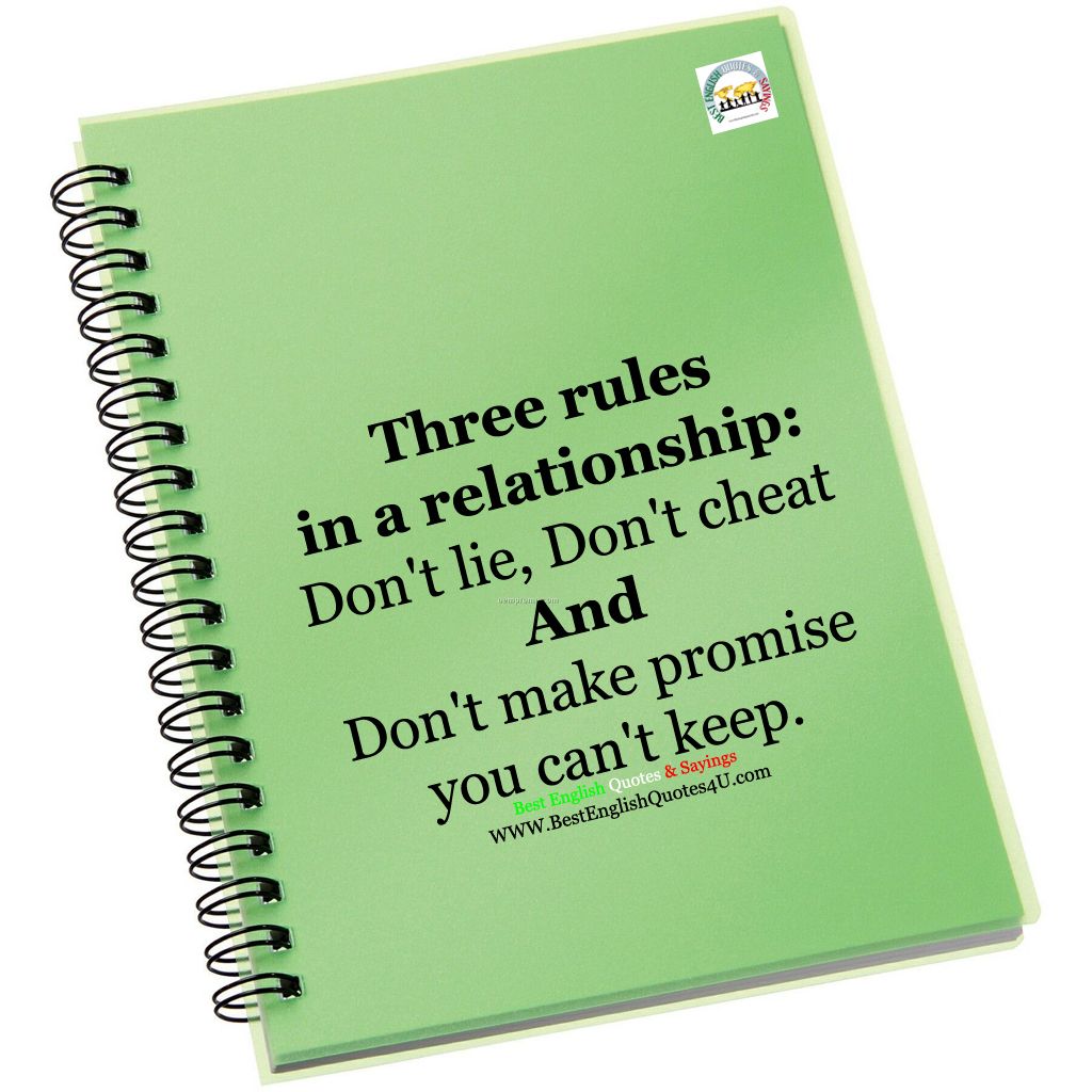 Best'English'Quotes'&'Sayings: Three rules in a relationship: Dating