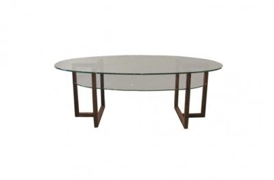 Brutus oval sofabord dark brown glass table shelf swedish design ... Oval sofabord