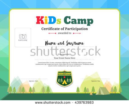 colorful and modern certificate of participation template for kids