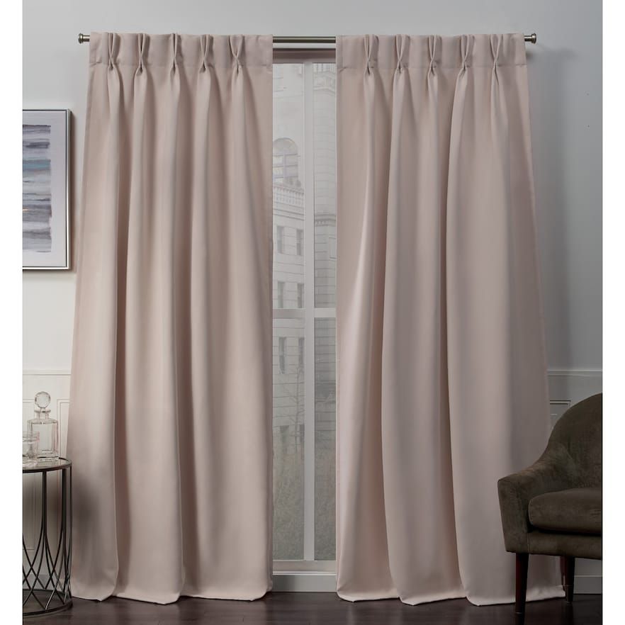 Exclusive Home 2 Pack Sateen Twill Woven Blackout Pinch Pleat Window Curtains Pleated Custom Ds Pinch Pleat Curtains, Exclusive Home Curtains Sateen