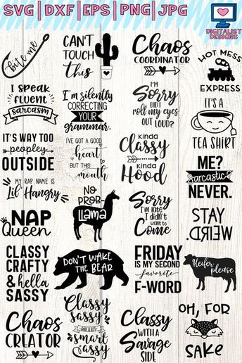 Download Sassy quotes bundle svg, funny quotes, dxf, png, jpg, eps ...