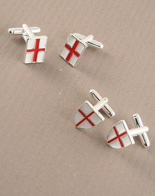 Cufflinks MENS Cuff Links NEW ST GEORGE/'S SHIELD FLAG RED WHITE