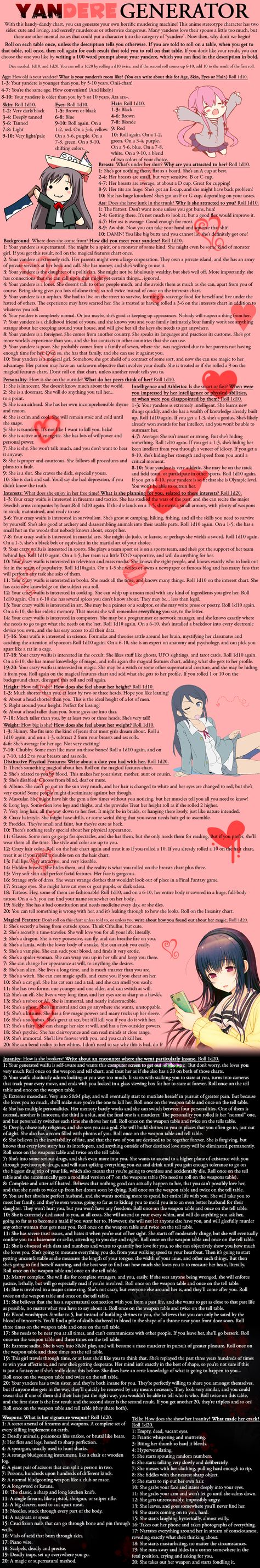 Yandere generator | Yandere, Yandere simulator, Geek life