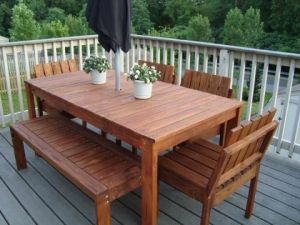 The Bench To This Table Diy Patio Furniture Outdoor Dining