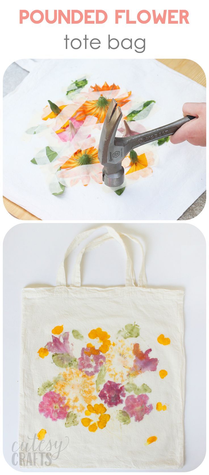 Pounded Flower Tote Bag for Mother's Day