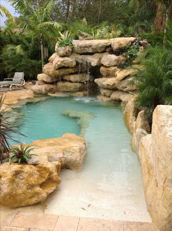 beach pool in backyard