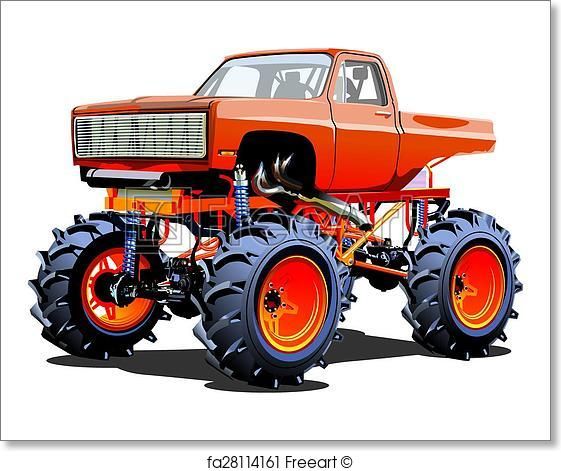 Cartoon Monster Truck Art Print from FreeArt.com Mud Trucks, Rat Rods ...