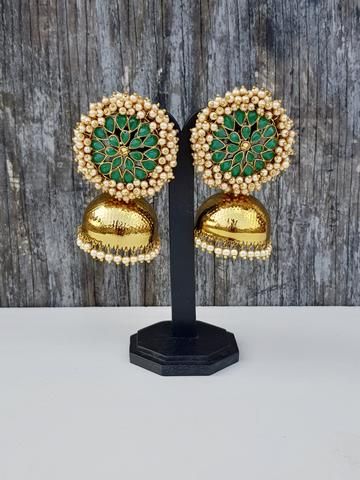 Copper indian Pearl/'sgreen stones