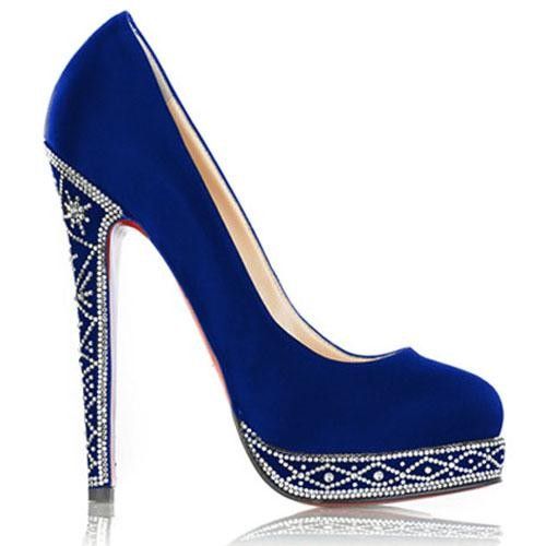 christian louboutin blue heels
