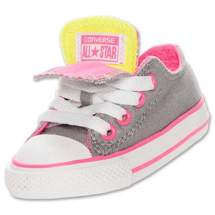 Baby Girls Shoes Converse Chuck Taylor Double Tongue Ox Toddler Sizes Grey Pink Baby Girl Shoes Baby Girl Baby Shoes