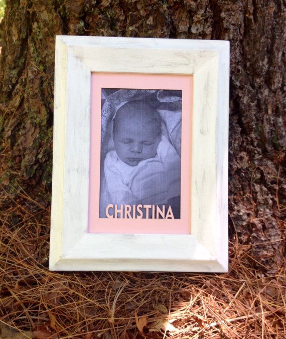 personalized name frame with custom matting baby girl gift girls