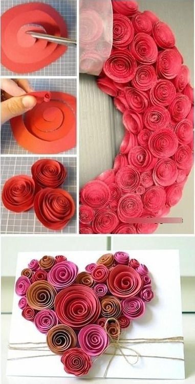 paper heart for valentines day pinteres paper flower rosettes