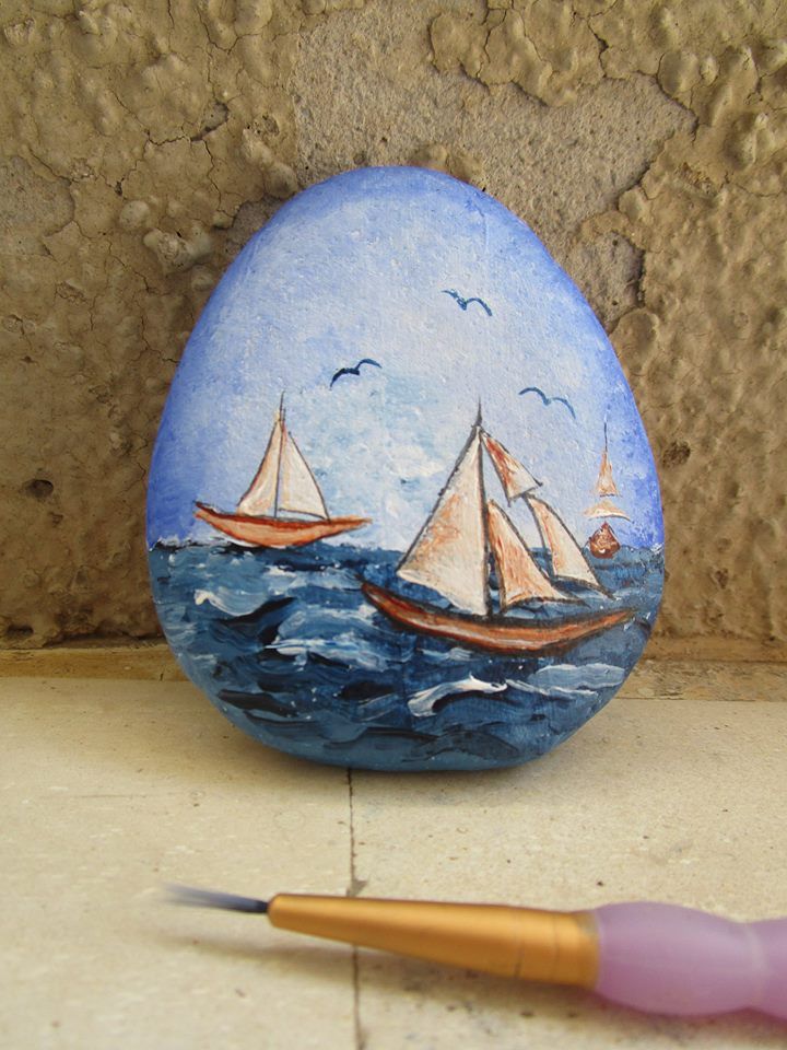 Painted By Danijela Milosevic Painted Rocks Stone Painting Sailboat Painting Painted By Danijela Milosevic Painted Rocks Stone Painting Sailboat Painting