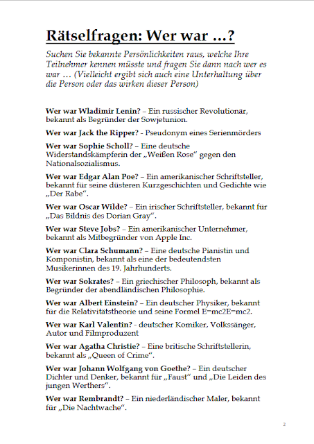 143 Rätselfragen: Wer war …?