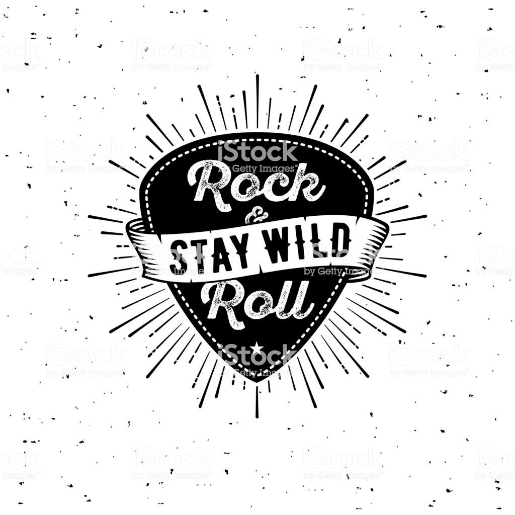 Rock and Roll sign. Stay wild. Slogan graphic for t shirt. Poster ... Vintage Music Logos