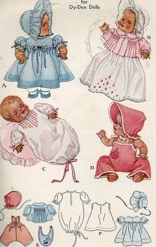 20 inch dydee doll doll clothes sewing pattern Vintage 1930/'s McCall 632