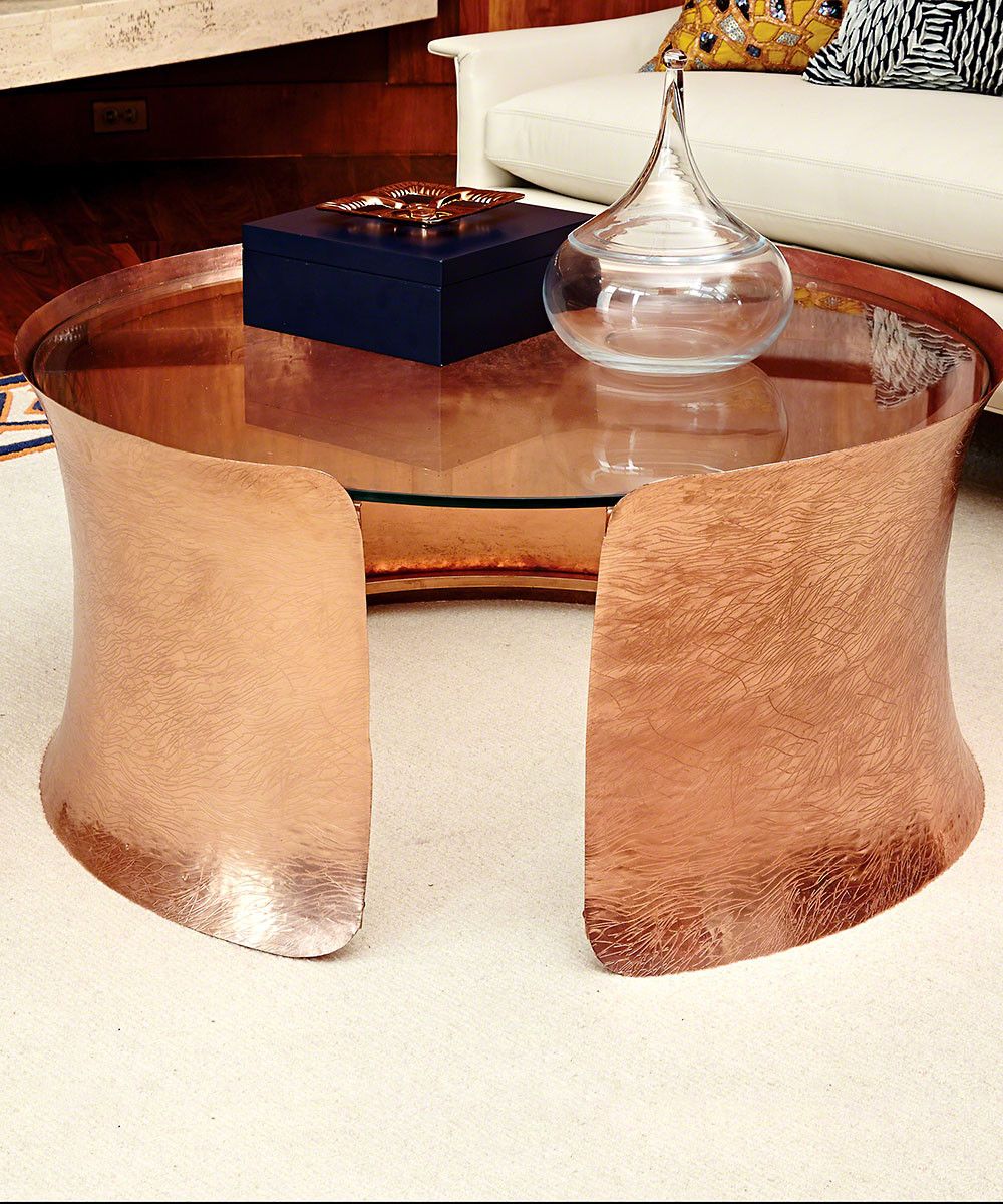 Cuff Side Table - Copper | Glass top coffee table, Global views